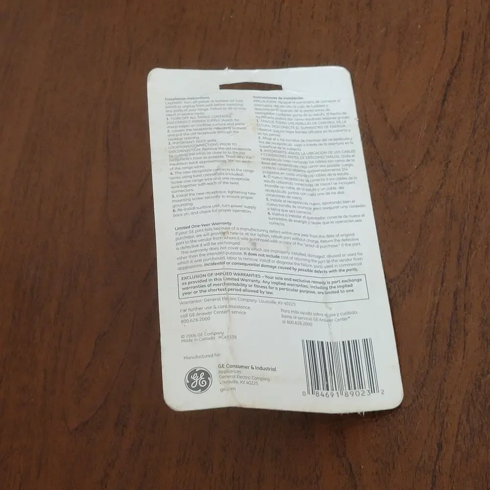 GE PartsMaster PM17X104 Range Receptacle New in the package, sealed.